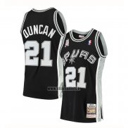 Maillot San Antonio Spurs Tim Duncan No 21 Mitchell & Ness 2001-02 noir